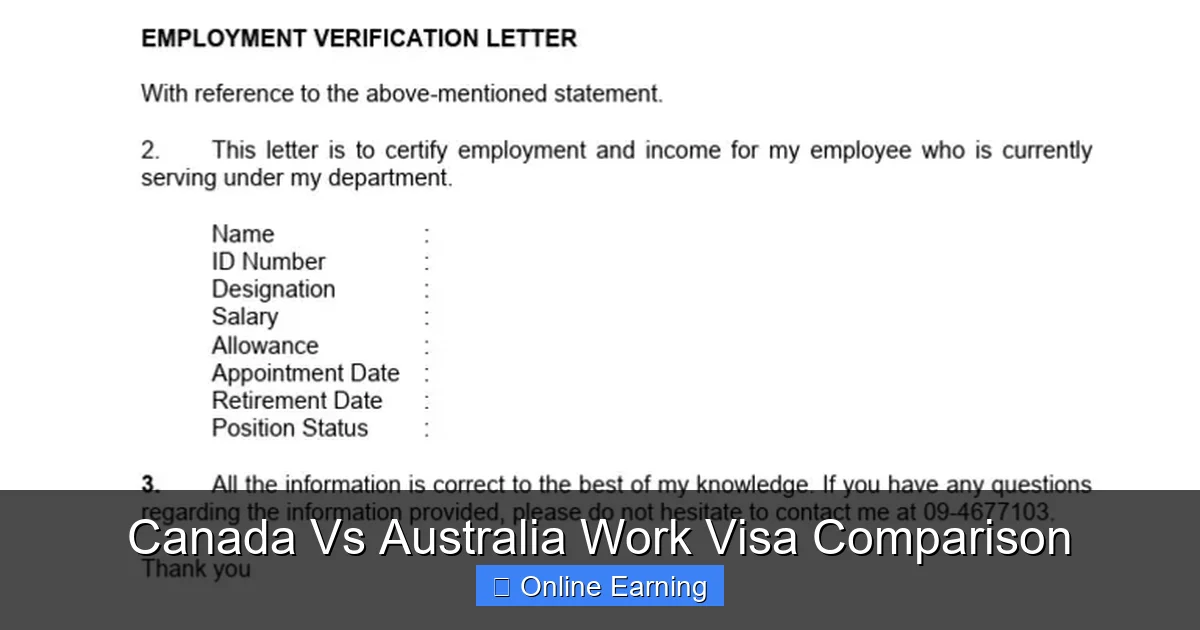 Canada Vs Australia Work Visa Comparison