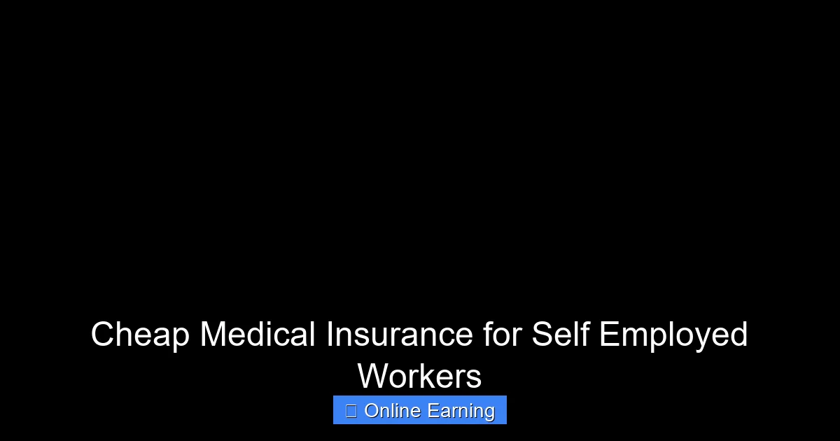 Cheap Medical Insurance for Self Employed Workers