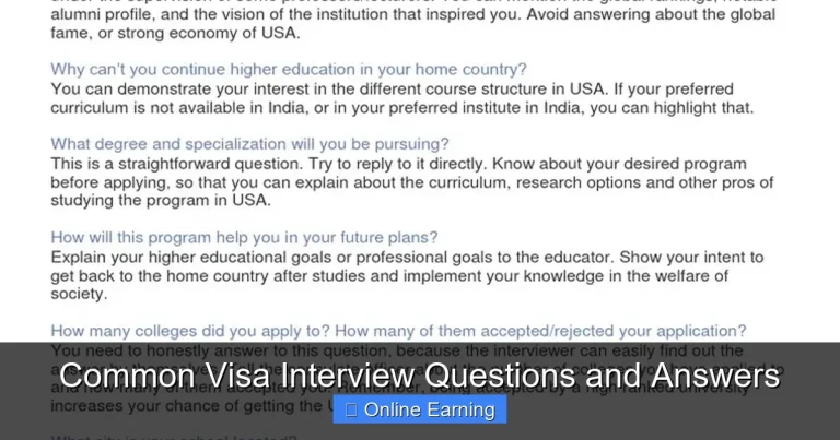 Common Visa Interview Questions and Answers