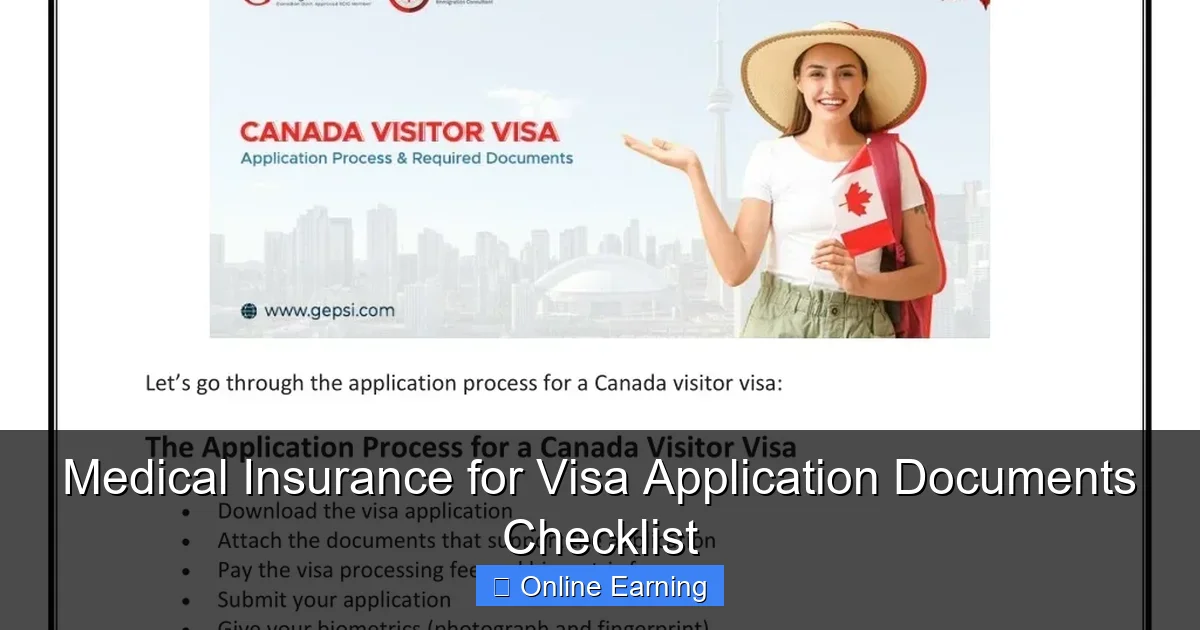 Medical Insurance for Visa Application Documents Checklist