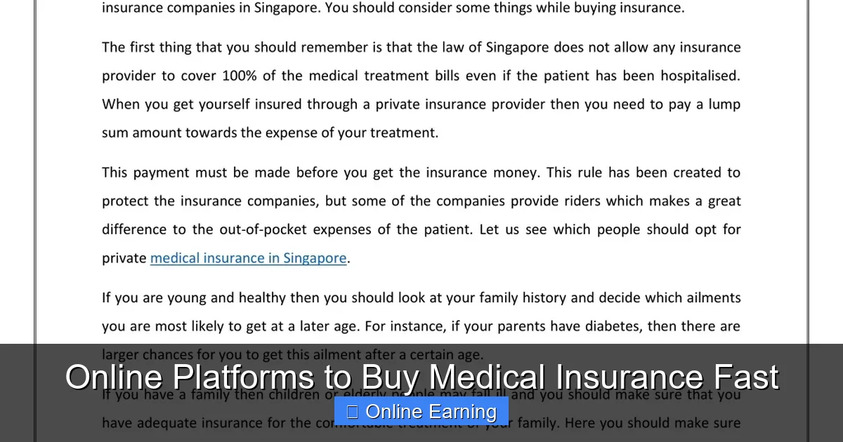 Online Platforms to Buy Medical Insurance Fast