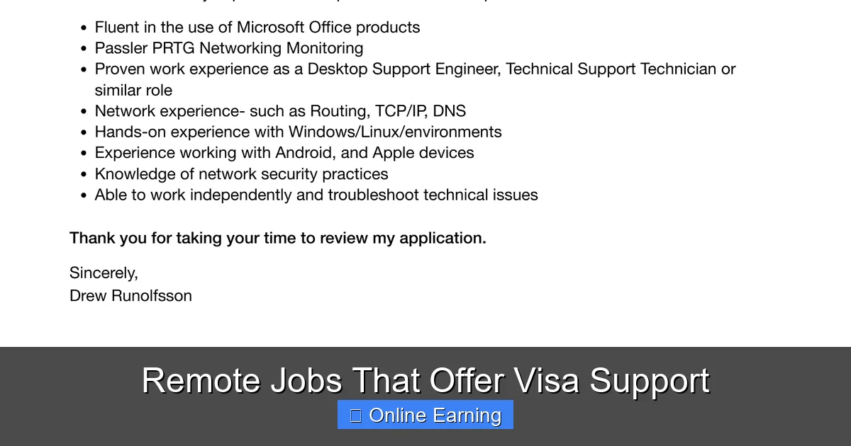 Remote Jobs That Offer Visa Support