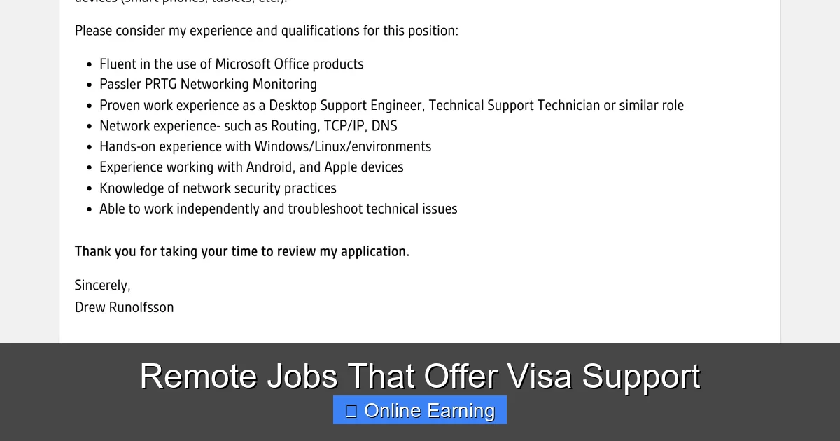Remote Jobs That Offer Visa Support