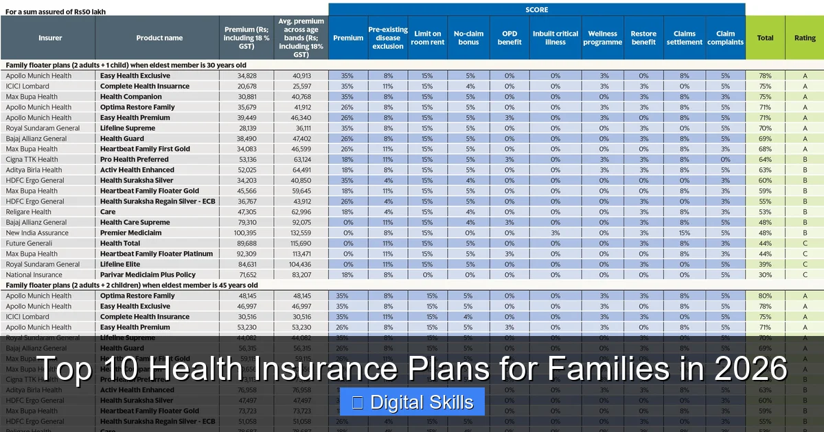 Top 10 Health Insurance Plans for Families in 2026