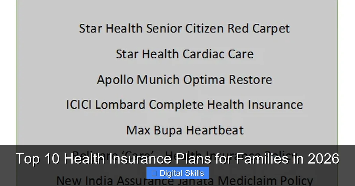 Top 10 Health Insurance Plans for Families in 2026