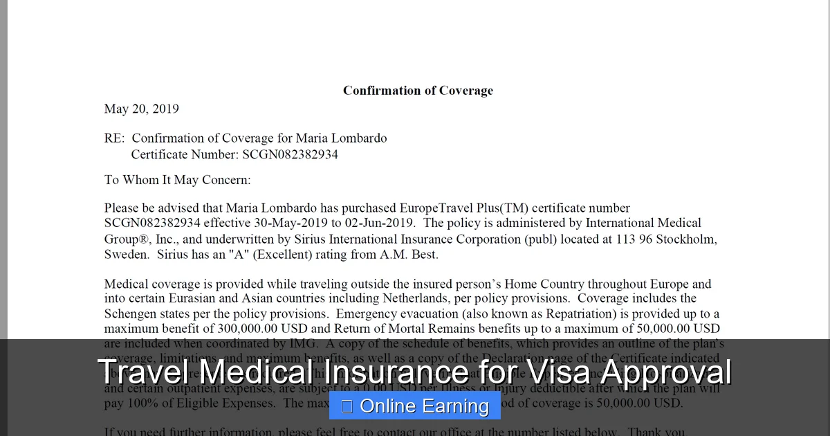 Travel Medical Insurance for Visa Approval