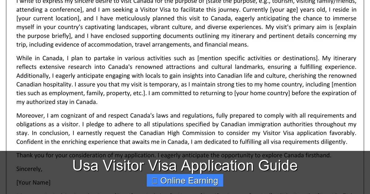 Usa Visitor Visa Application Guide