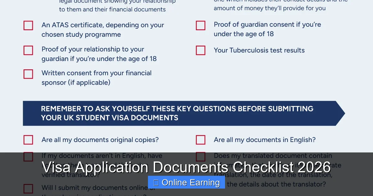 Visa Application Documents Checklist 2026