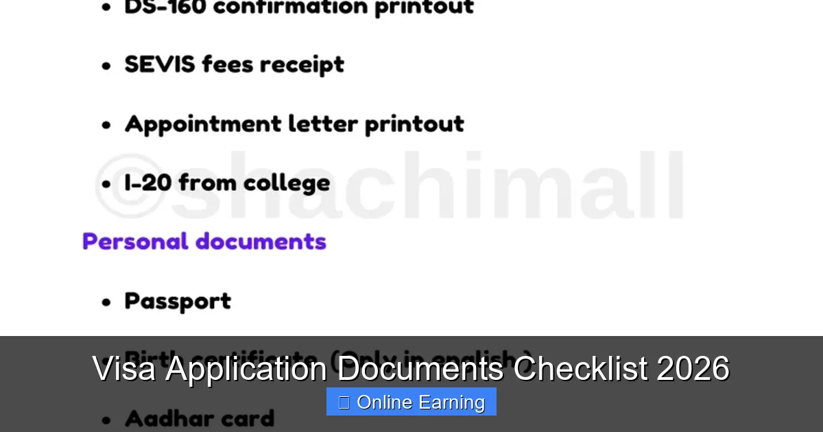 Visa Application Documents Checklist 2026
