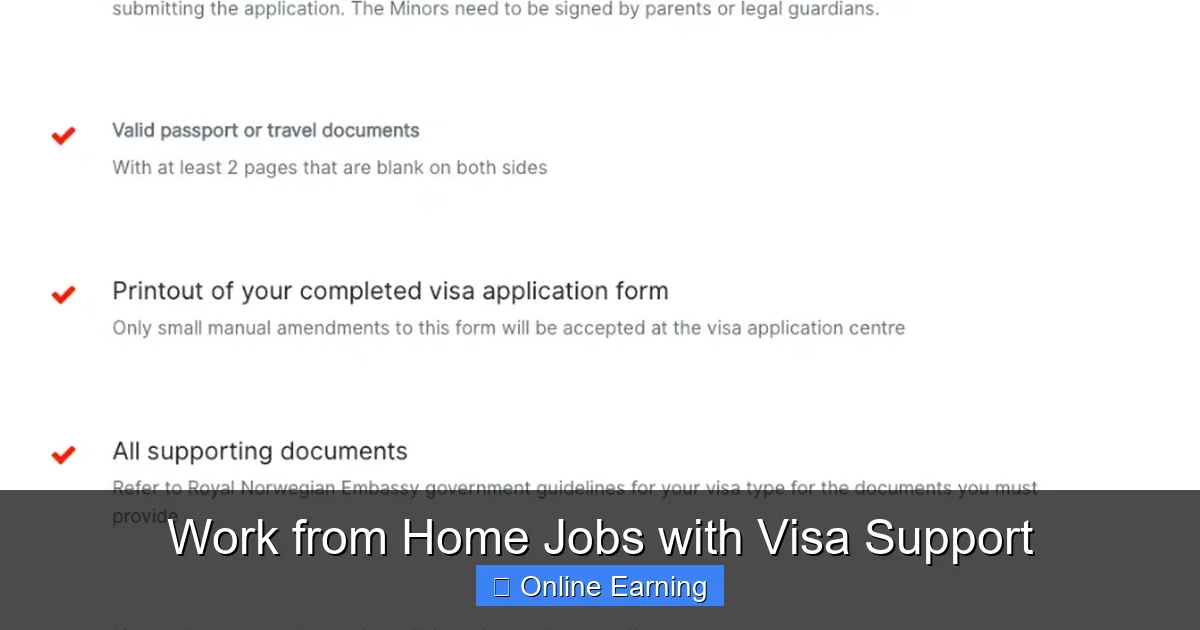 Work from Home Jobs with Visa Support