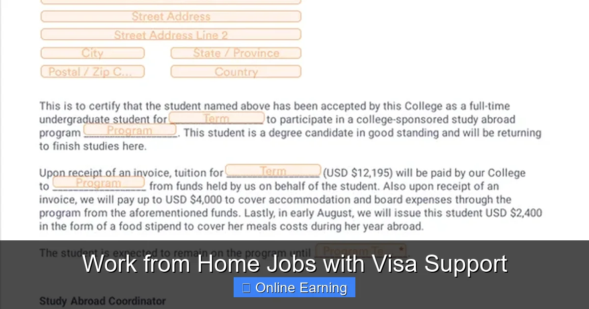 Work from Home Jobs with Visa Support